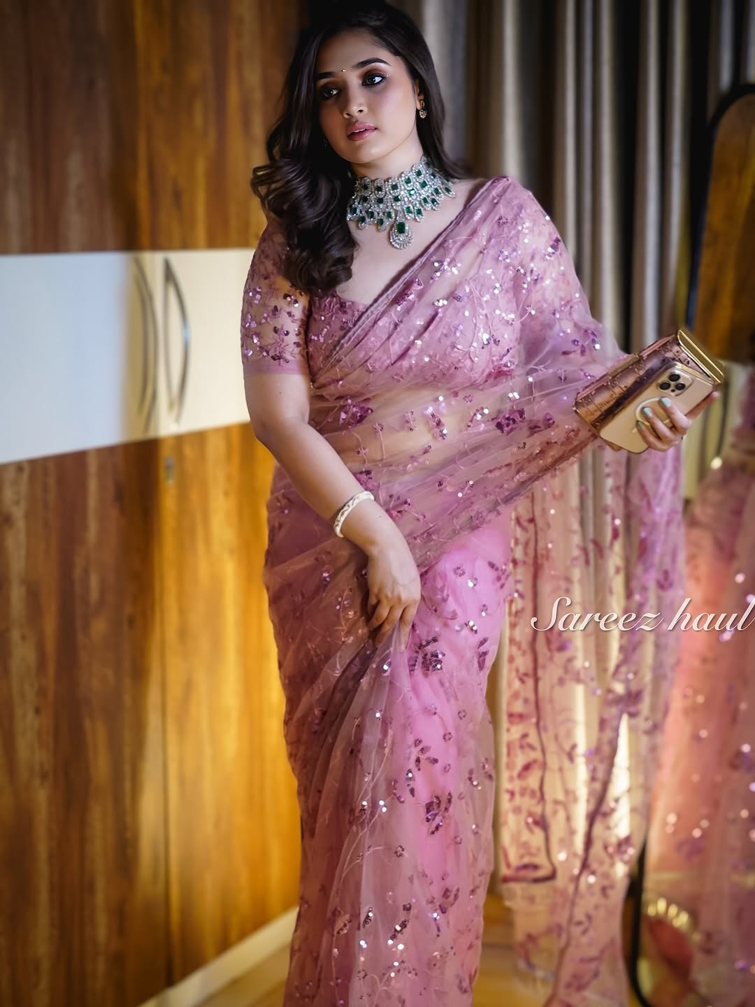 Premium Heavy Mono Butterfly Net Embroidered Saree with Designer Pallu