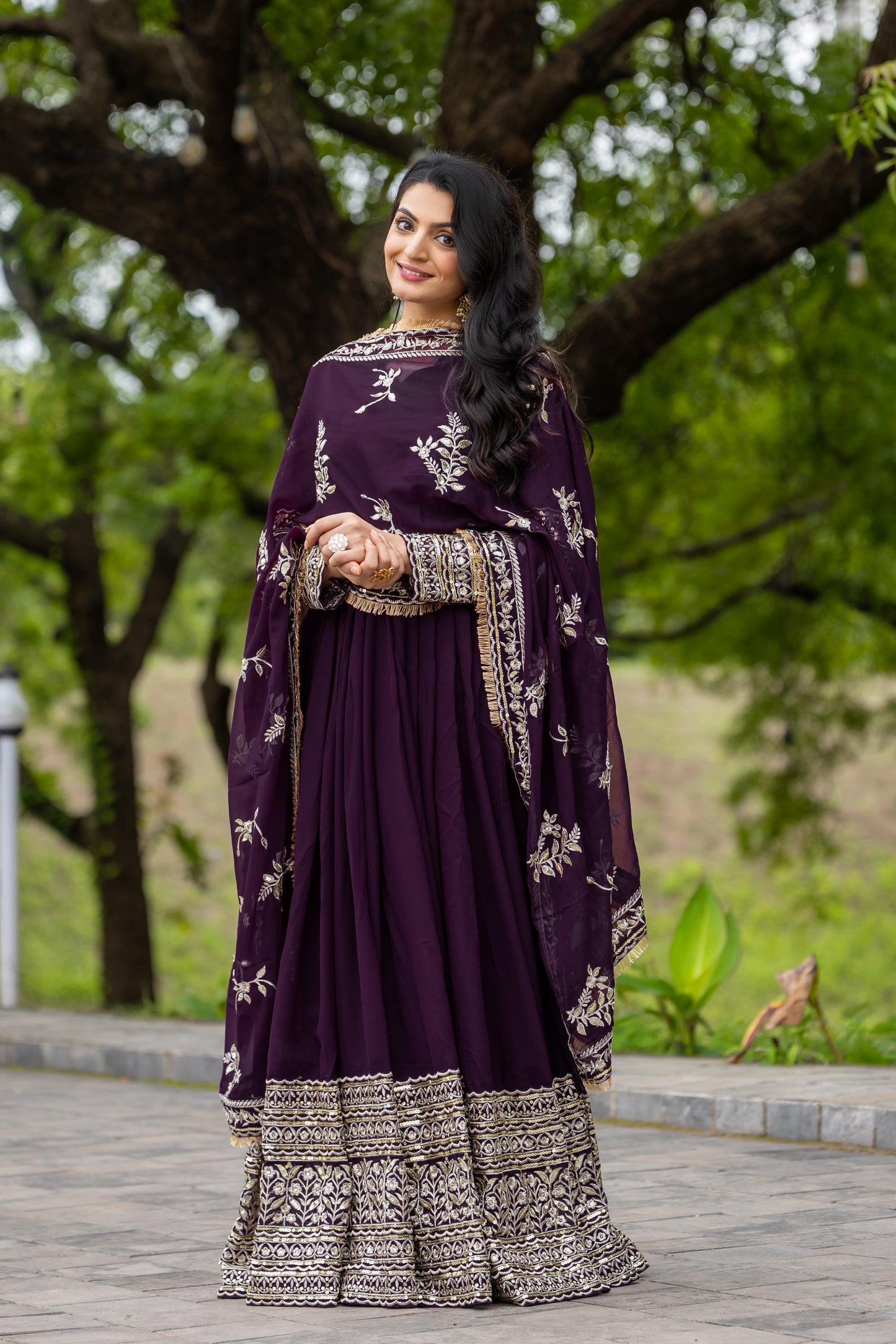 Launching New Designer Party Wear Look Full Heavy Embroidery Sequence Work Gown