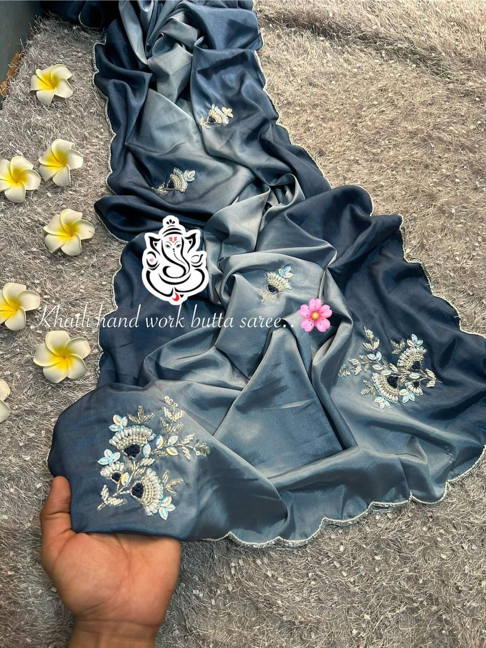 Beautiful Pending Colour Shade Wedding Wear Saree With Khatli Hand Work Butta In Pallu nd Moti Cut Work