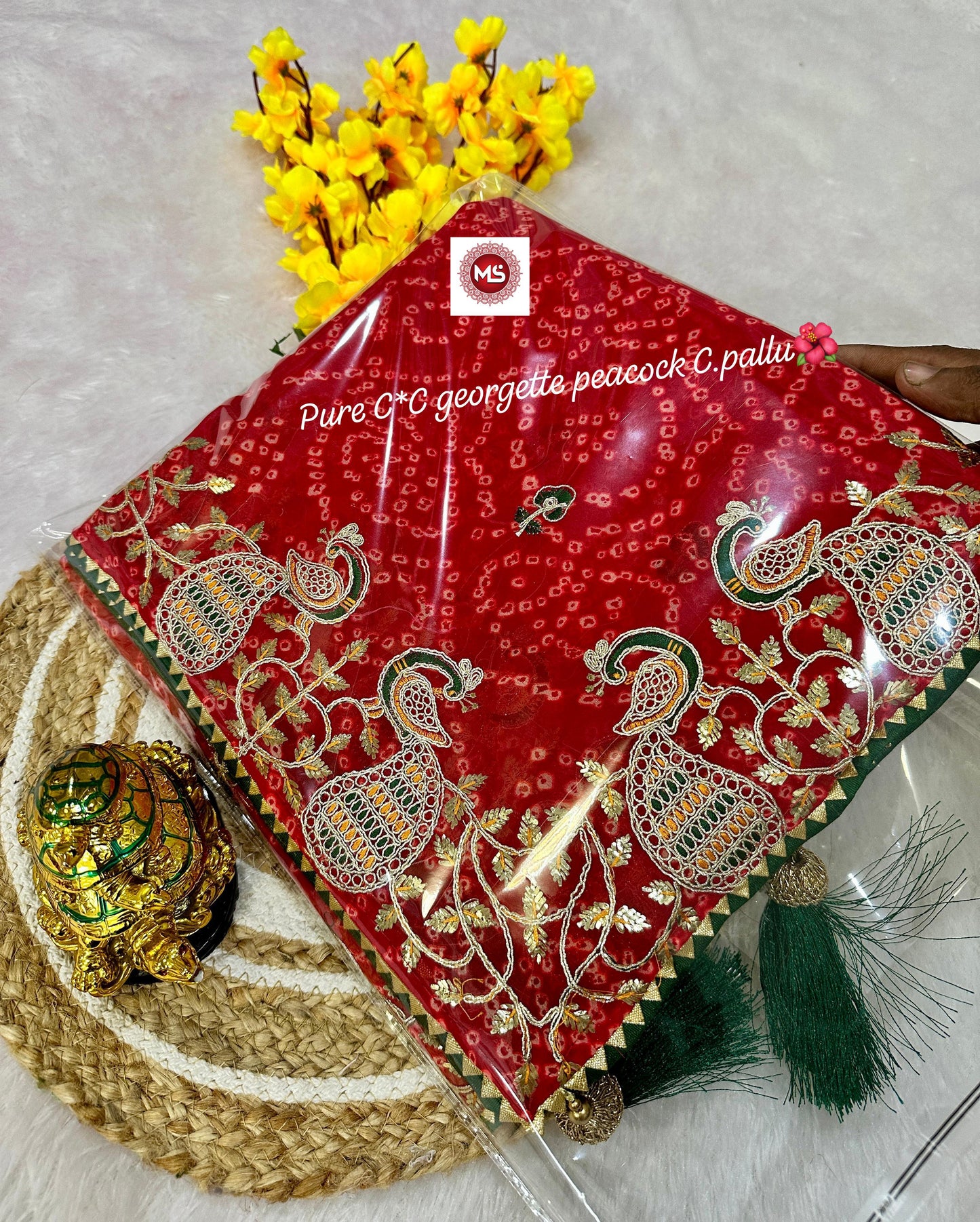 Exclusive Arrivals Pure Georgette C*C Gotapatti Codding Peacock C.Pallu🦚