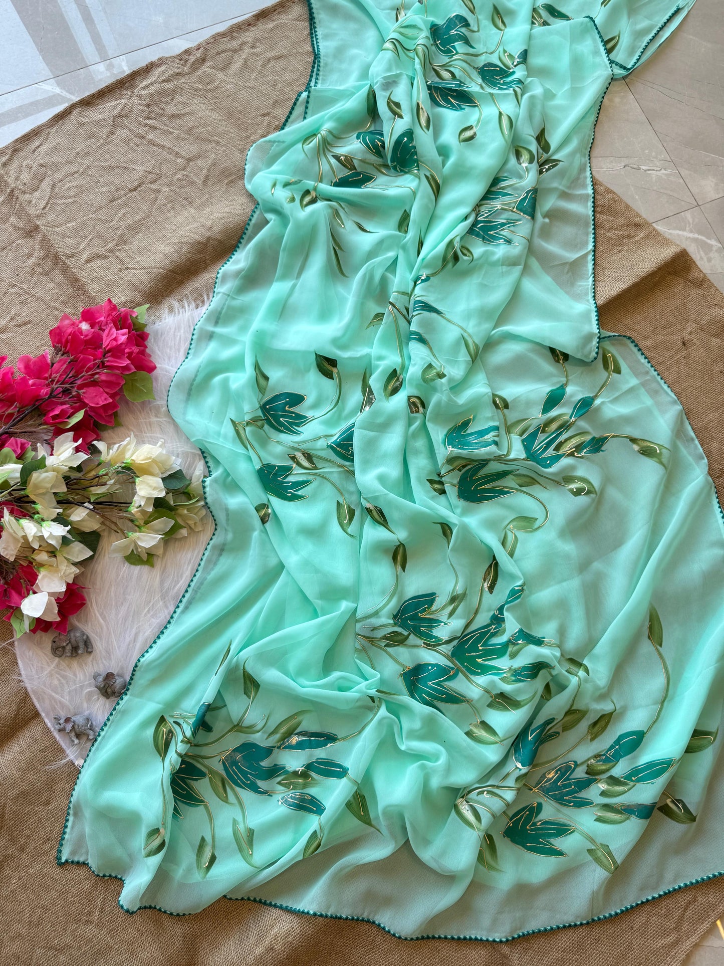 At Customer's Huge Demand, Now Available Georgett handwork saree