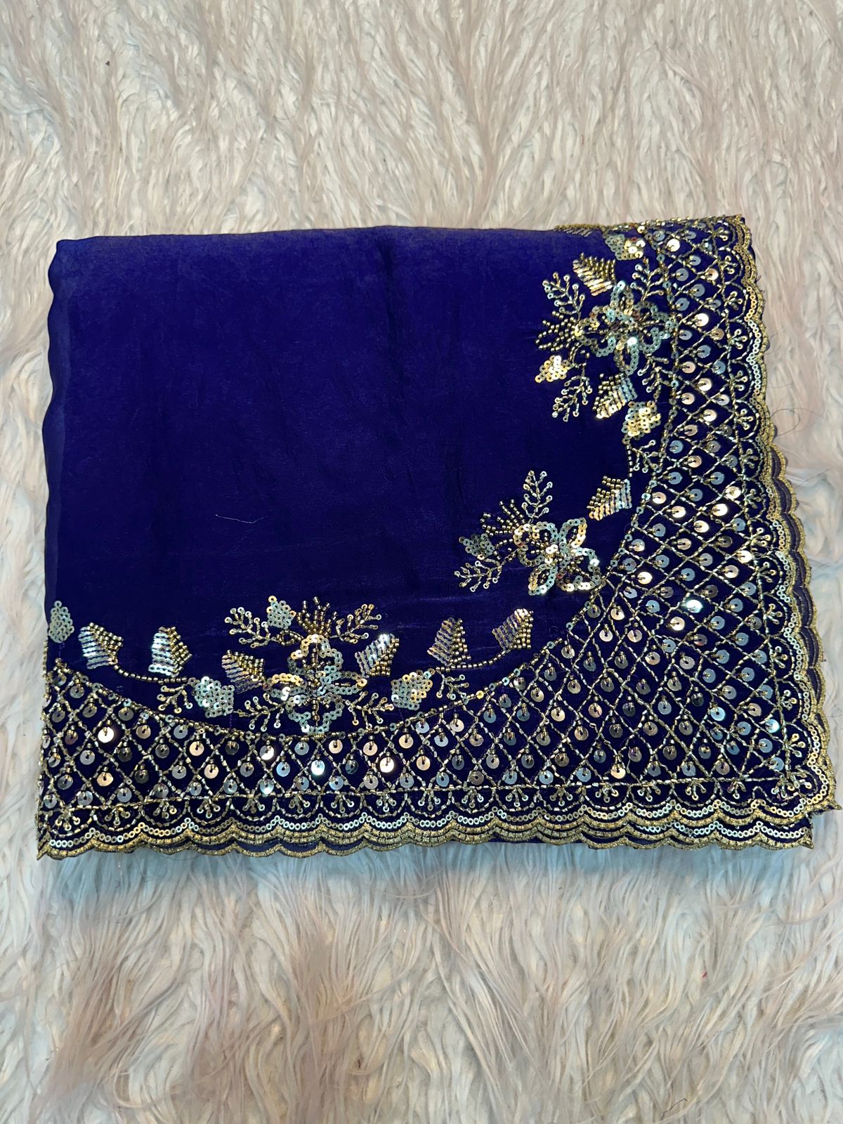 Boutique Level Handwork Dual Tone Space Silk Saree