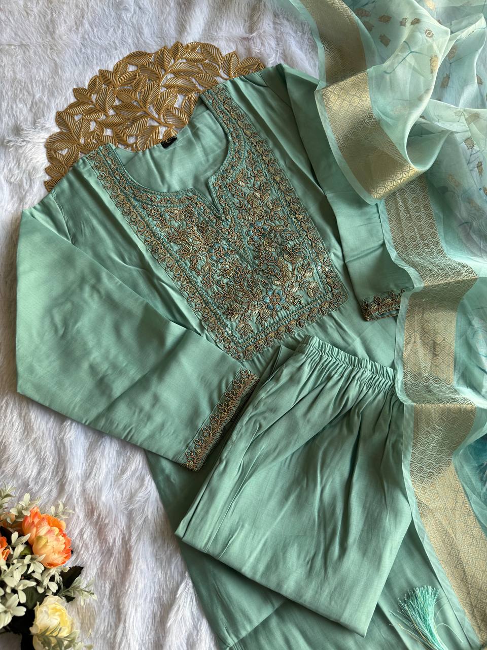 New Designers Kurti Pent Dupatta Set