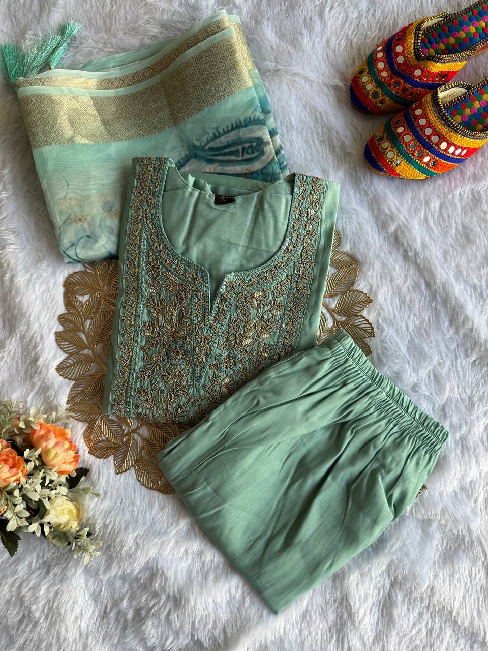 New Designers Kurti Pent Dupatta Set