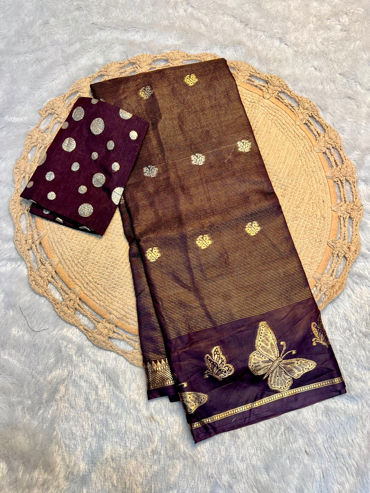 New Wedding Wear Pure Soft Viscose Crape Silk Zari Chit Palllu n Pichwari Border Fancy Designer Saree With Blouse
