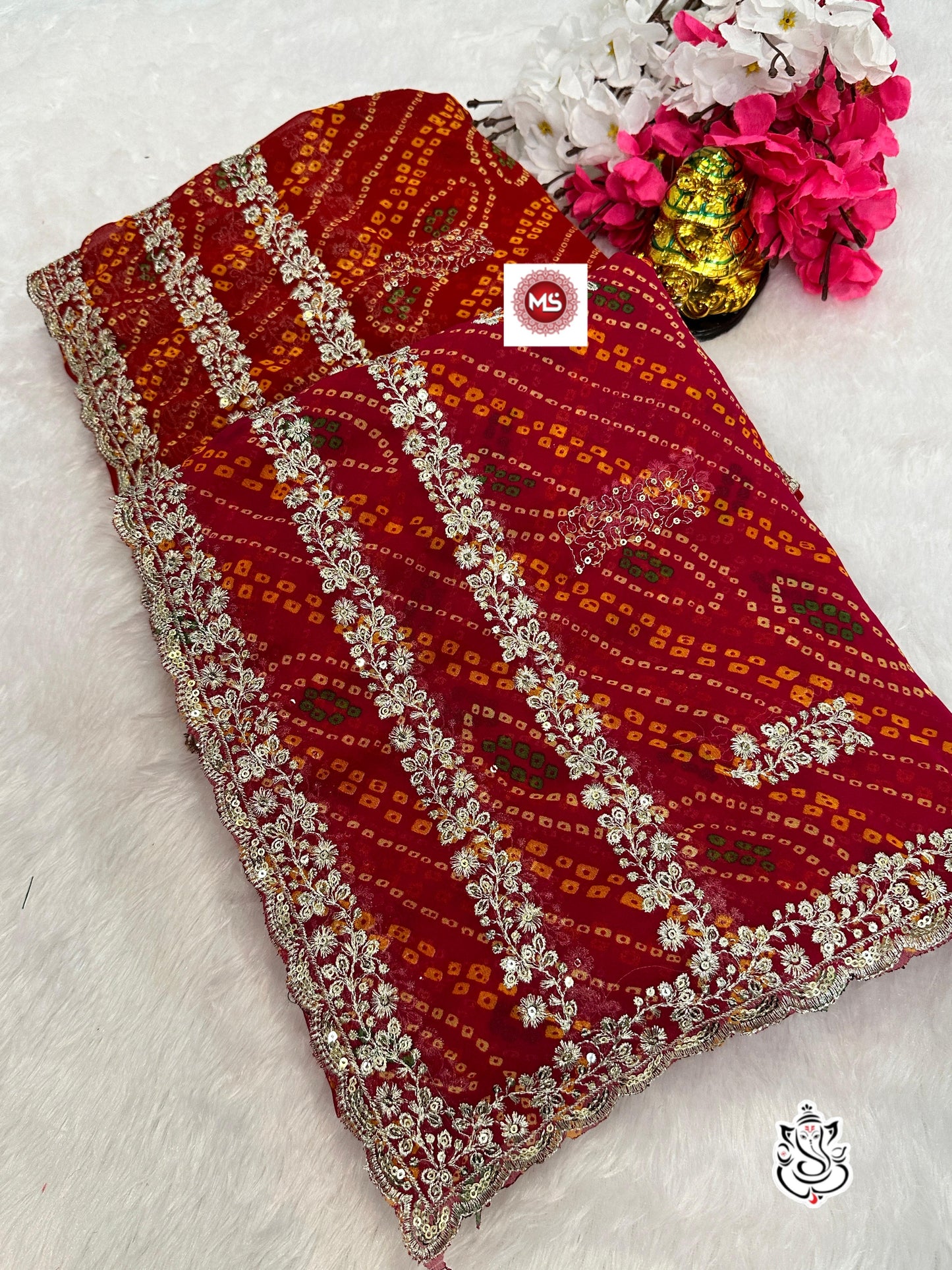 Georgette Fabric BANDHANI Print Saree