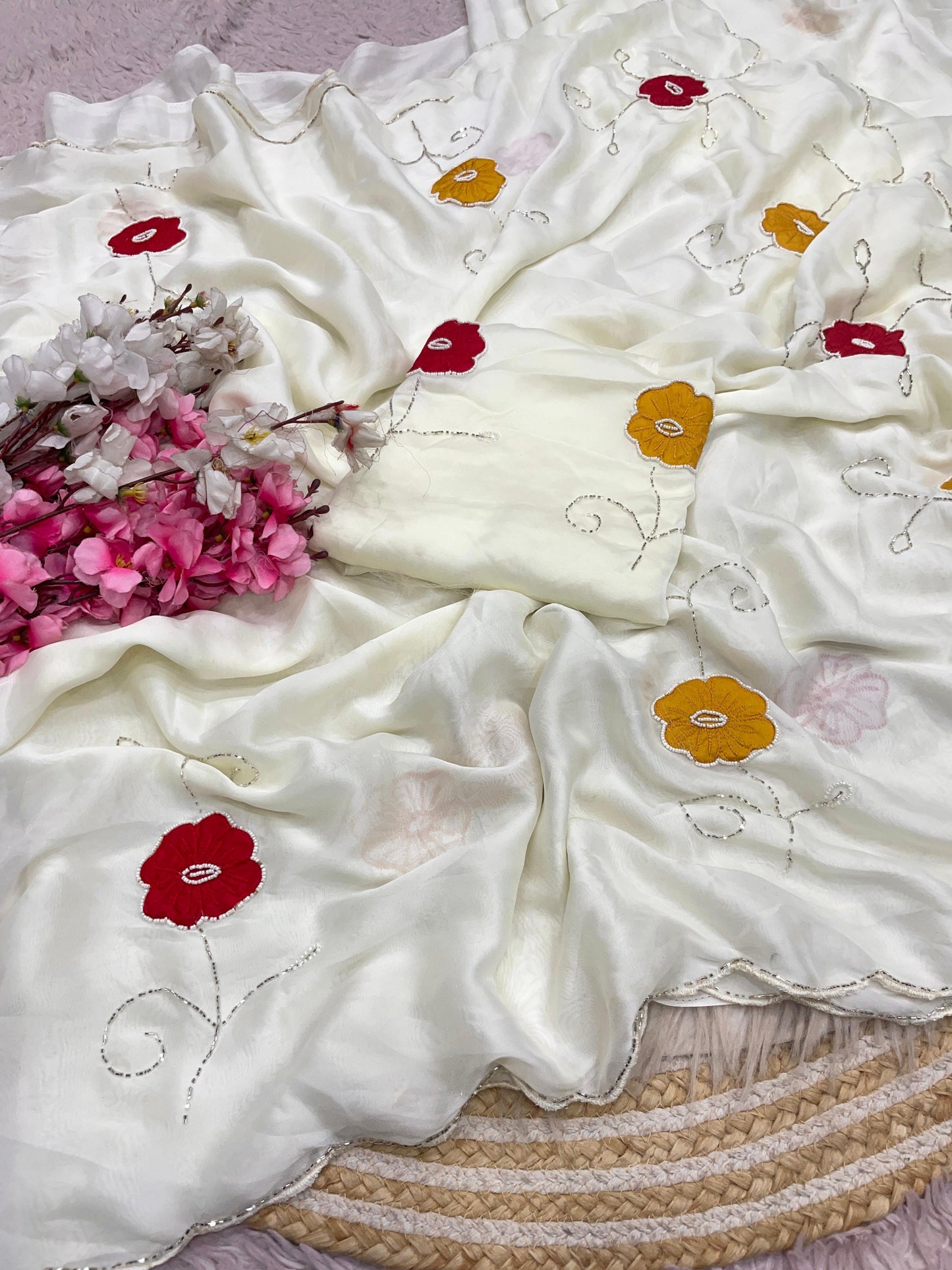 frequently Latest Trending Rangoli Silk Handwork Saree