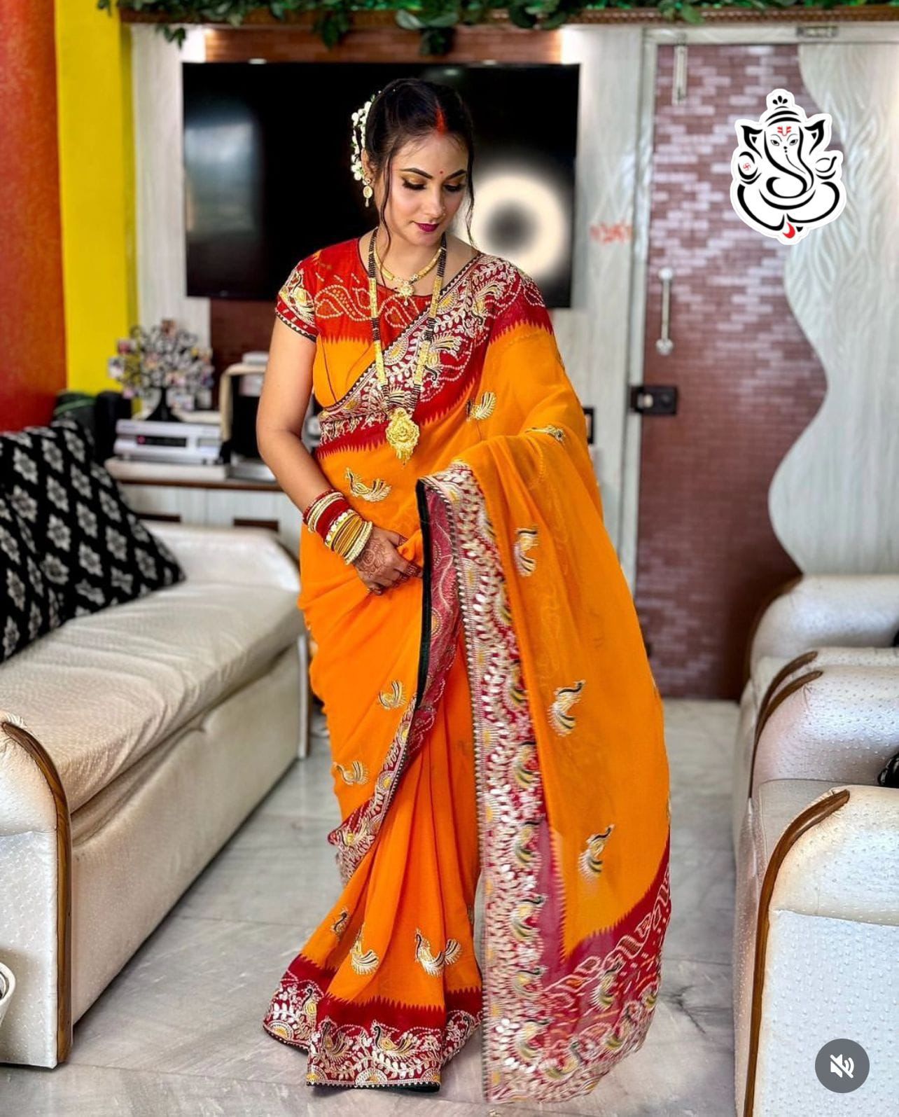 Arrivals In Bandhej YELLOW +Red Spcl Heavy Georgatte Bandhej Saree