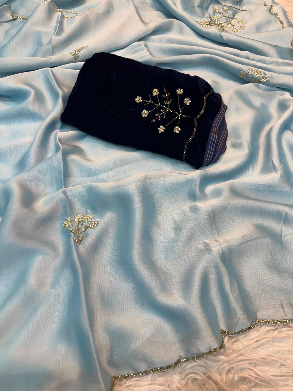 Soft Two Ton Rangoli Silk Cover With Three Layer Cutdana Border