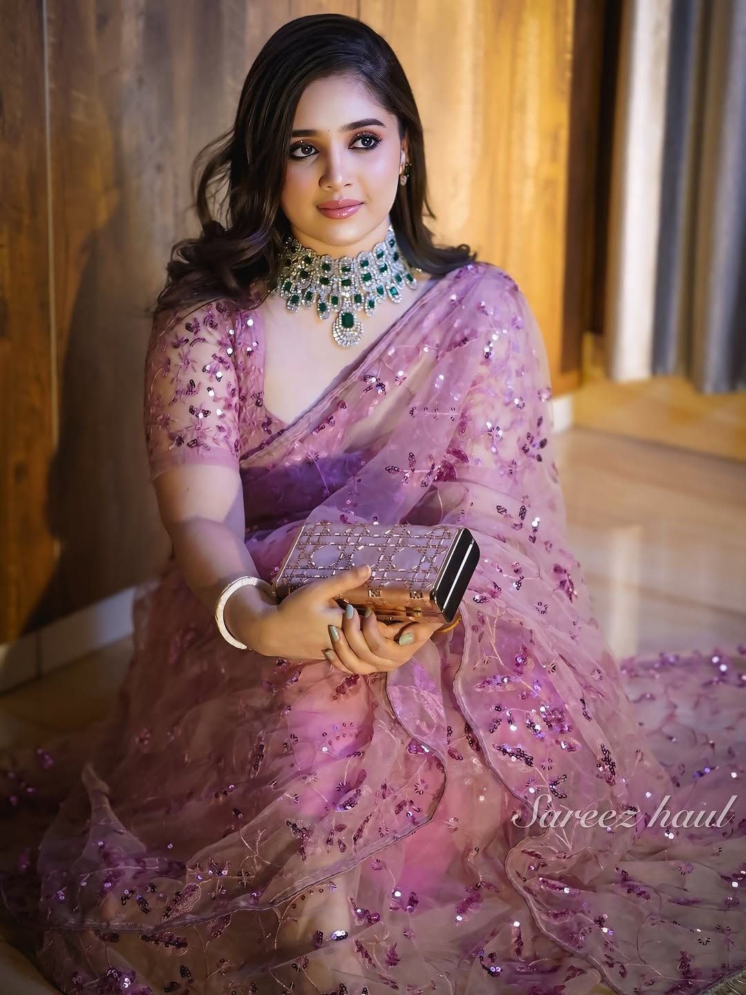 Premium Heavy Mono Butterfly Net Embroidered Saree with Designer Pallu