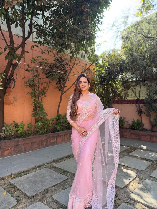 Luxury Look Sequins Work Saree with Premium Finish