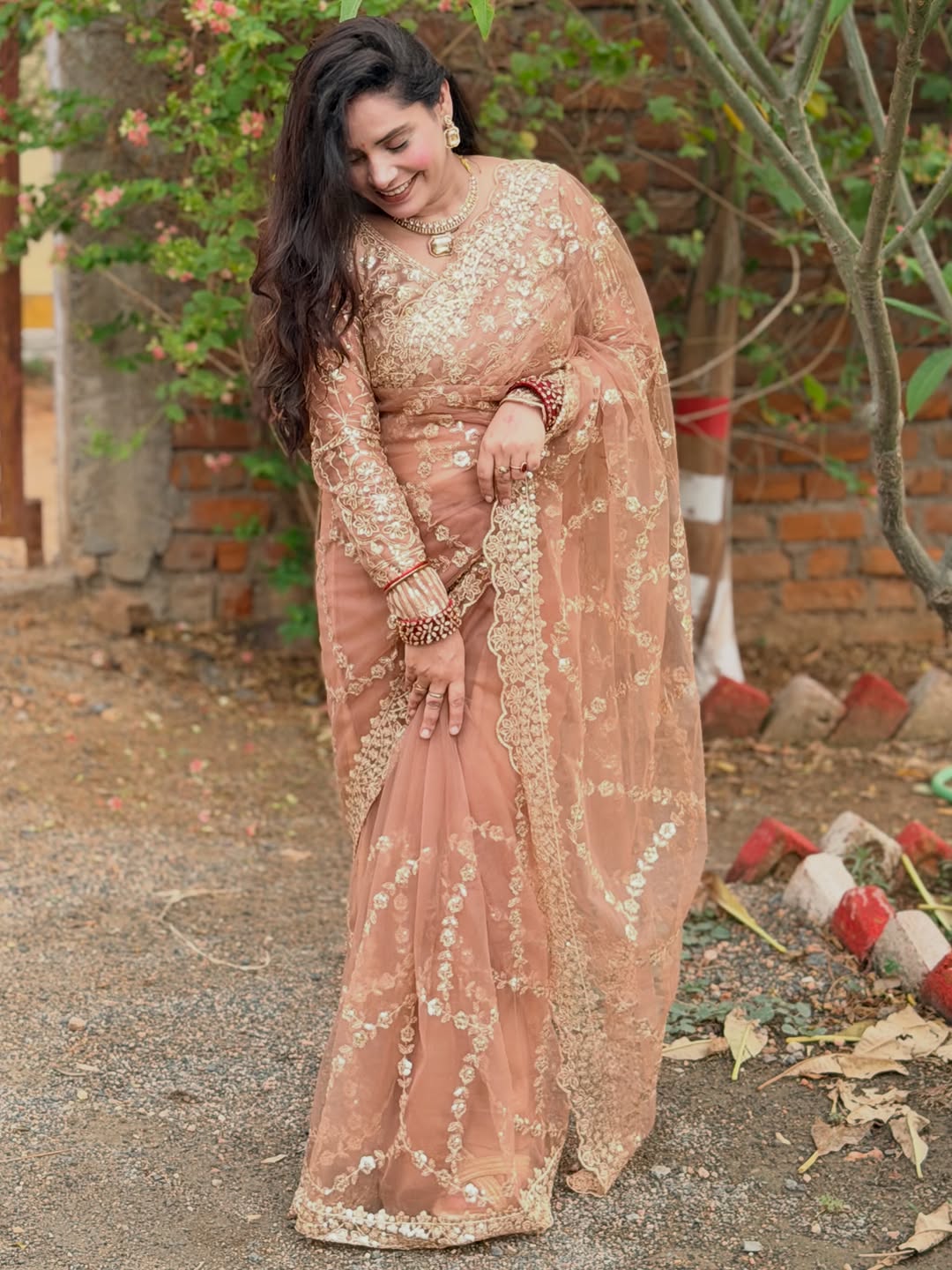 Premium Soft Net Saree with Sequins & Zari Embroidery