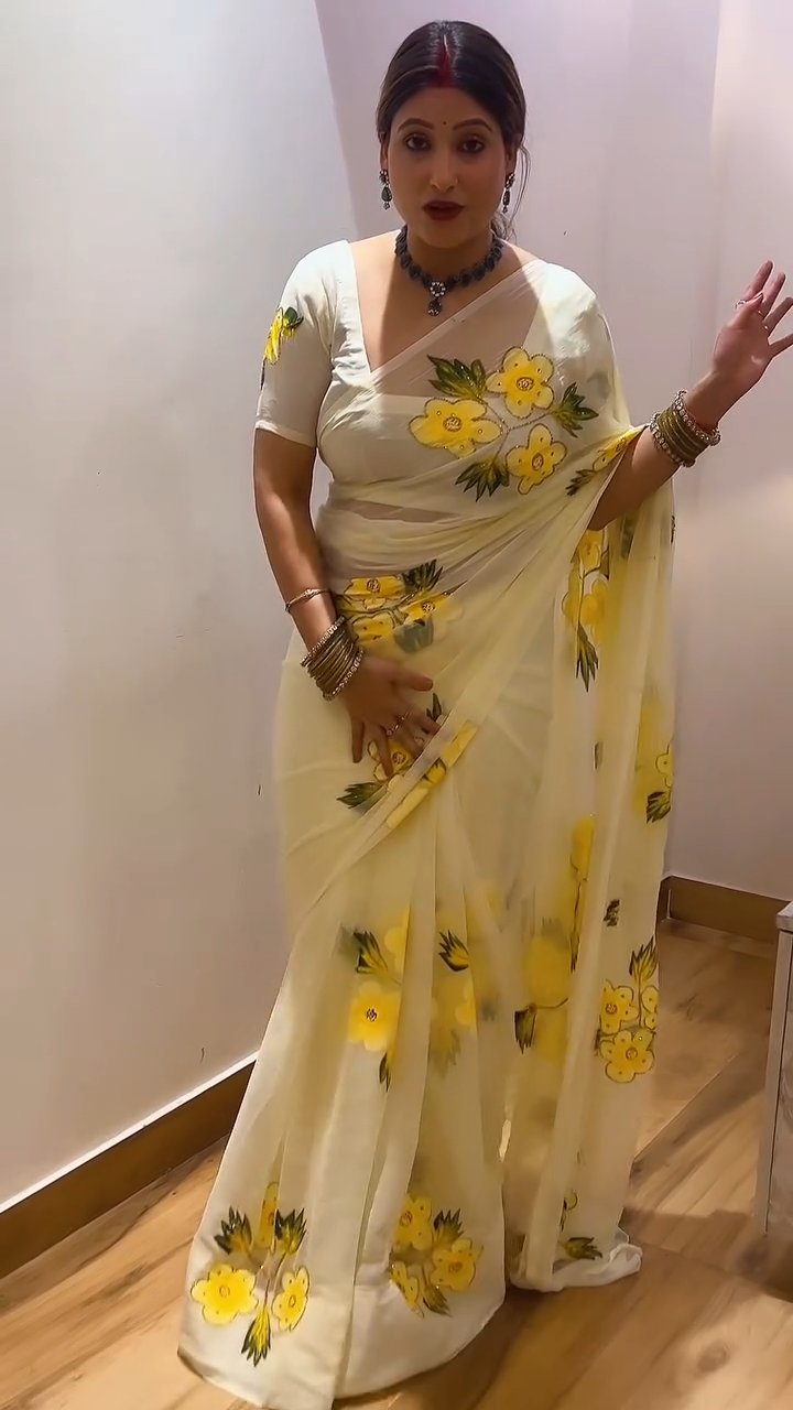 Premium Rangoli Silk Saree with Original Jari & Riyal Mirror Work