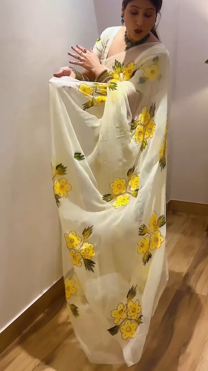 Premium Rangoli Silk Saree with Original Jari & Riyal Mirror Work