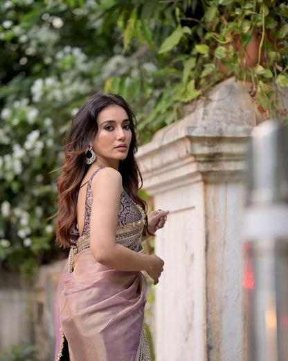 Beautiful Sequance and Dori Embroidery Work Saree