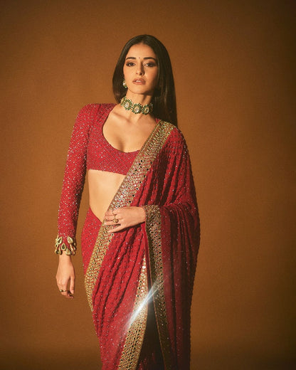 ANCY EMBRODERY THREAD WITH SEQUENCE 5mm WORK SAREE