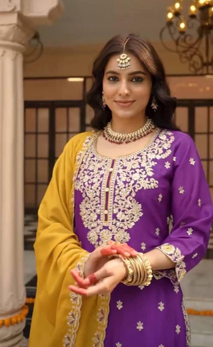 New Designer Party Wear Top Plazzo & Dupatta Set👗