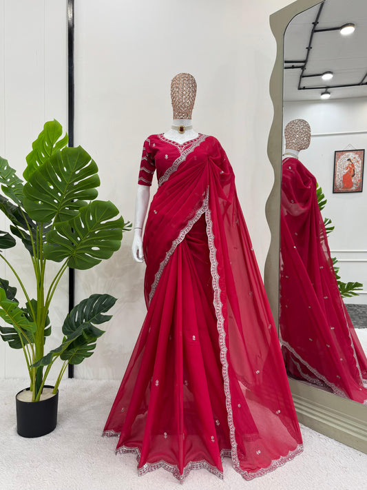 HEAVY TIBBY SILK BEATIFUL DESIGNER SAREE