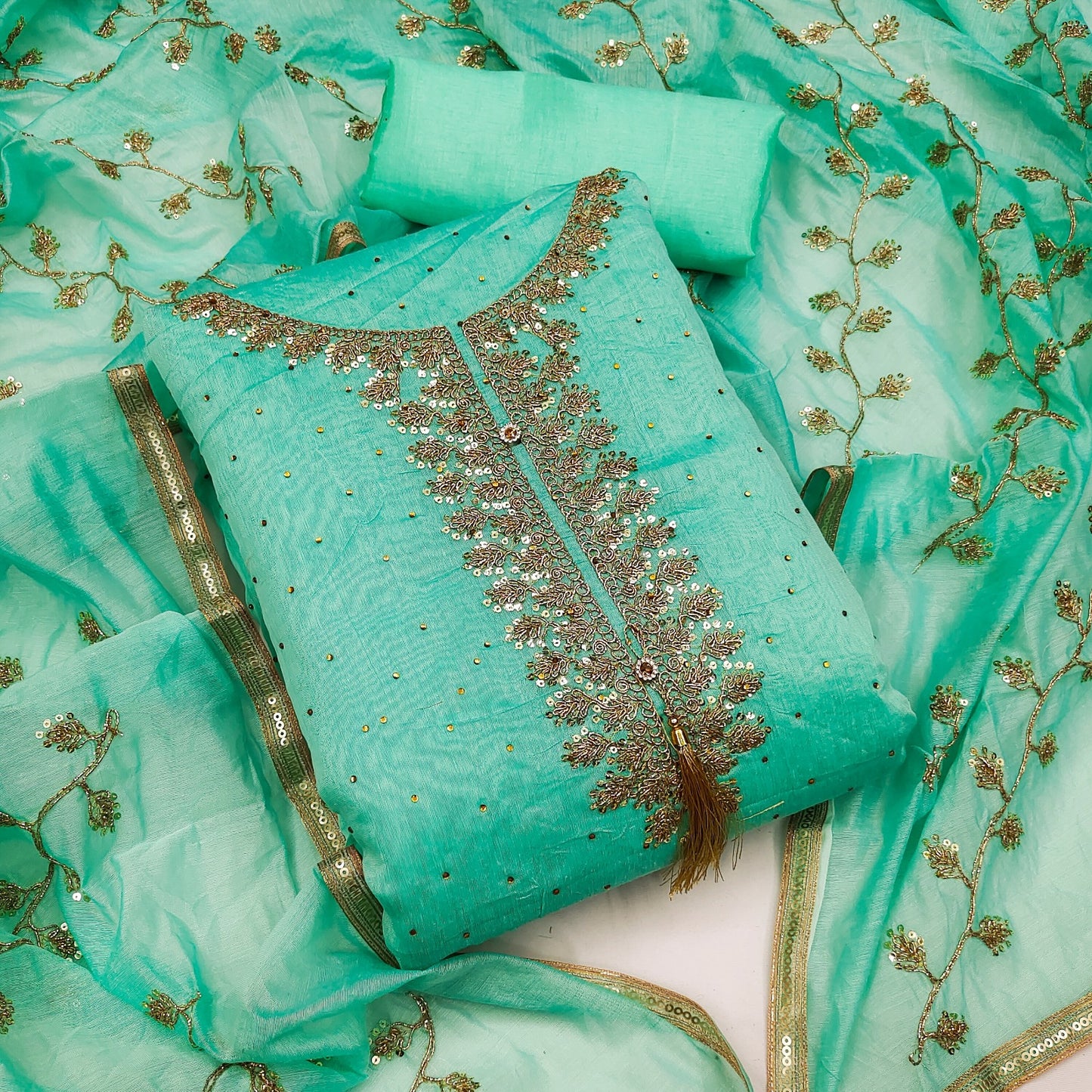 Top modal butti bottom inner heavy crep dupatta