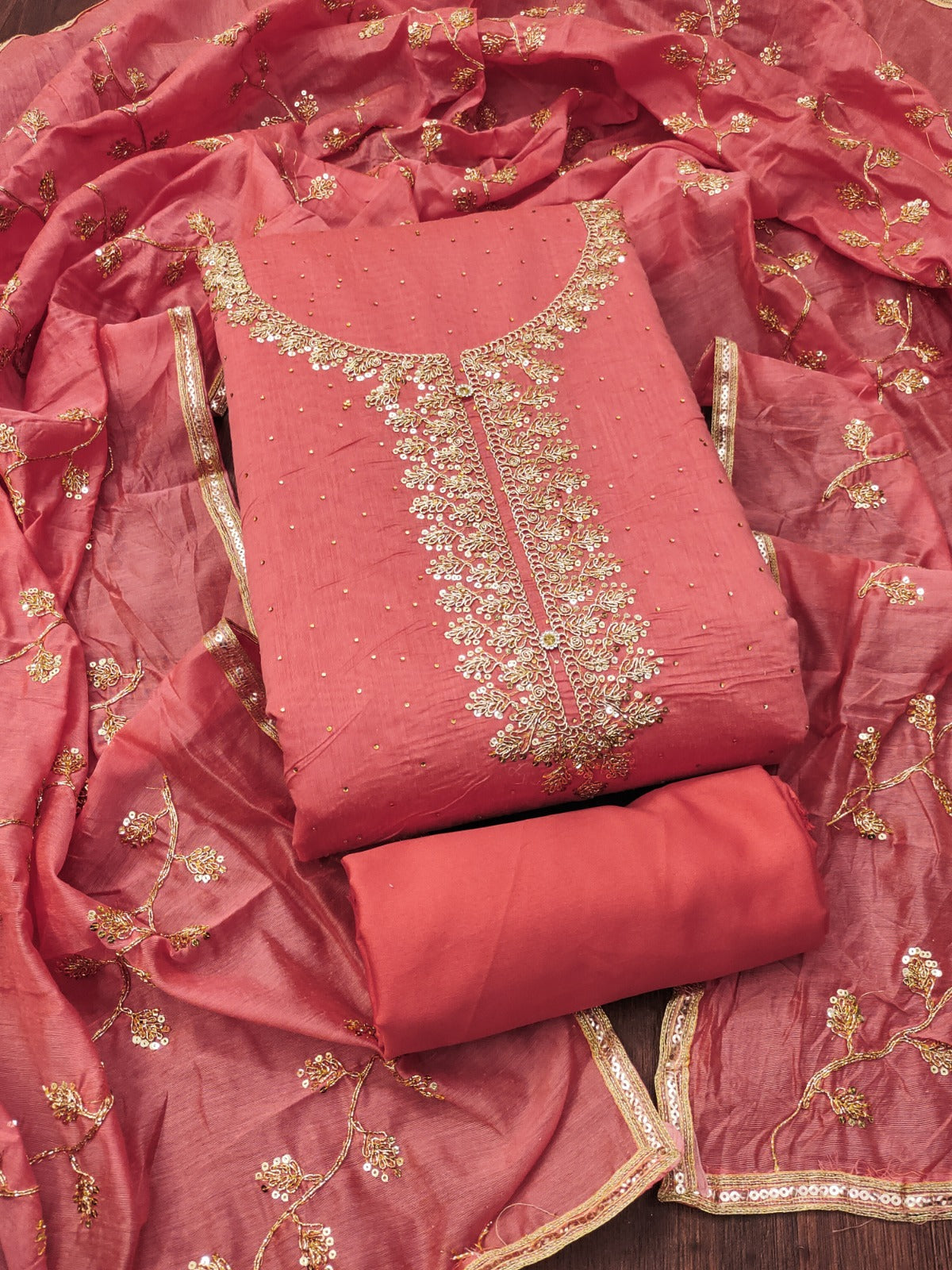Top modal butti bottom inner heavy crep dupatta