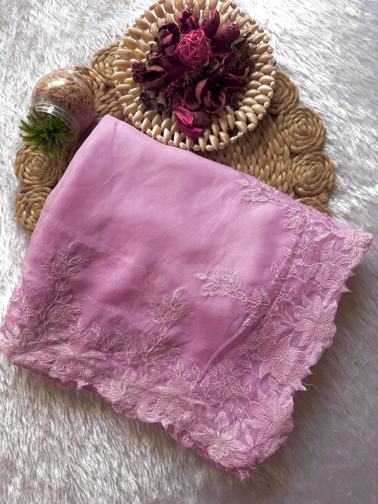 SOFT TEBBY SILK WITH MULTY THREAD WORK AND SCALP BORDER