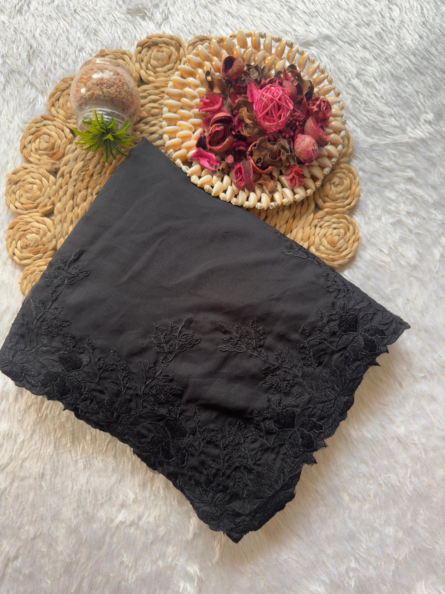 SOFT TEBBY SILK WITH MULTY THREAD WORK AND SCALP BORDER