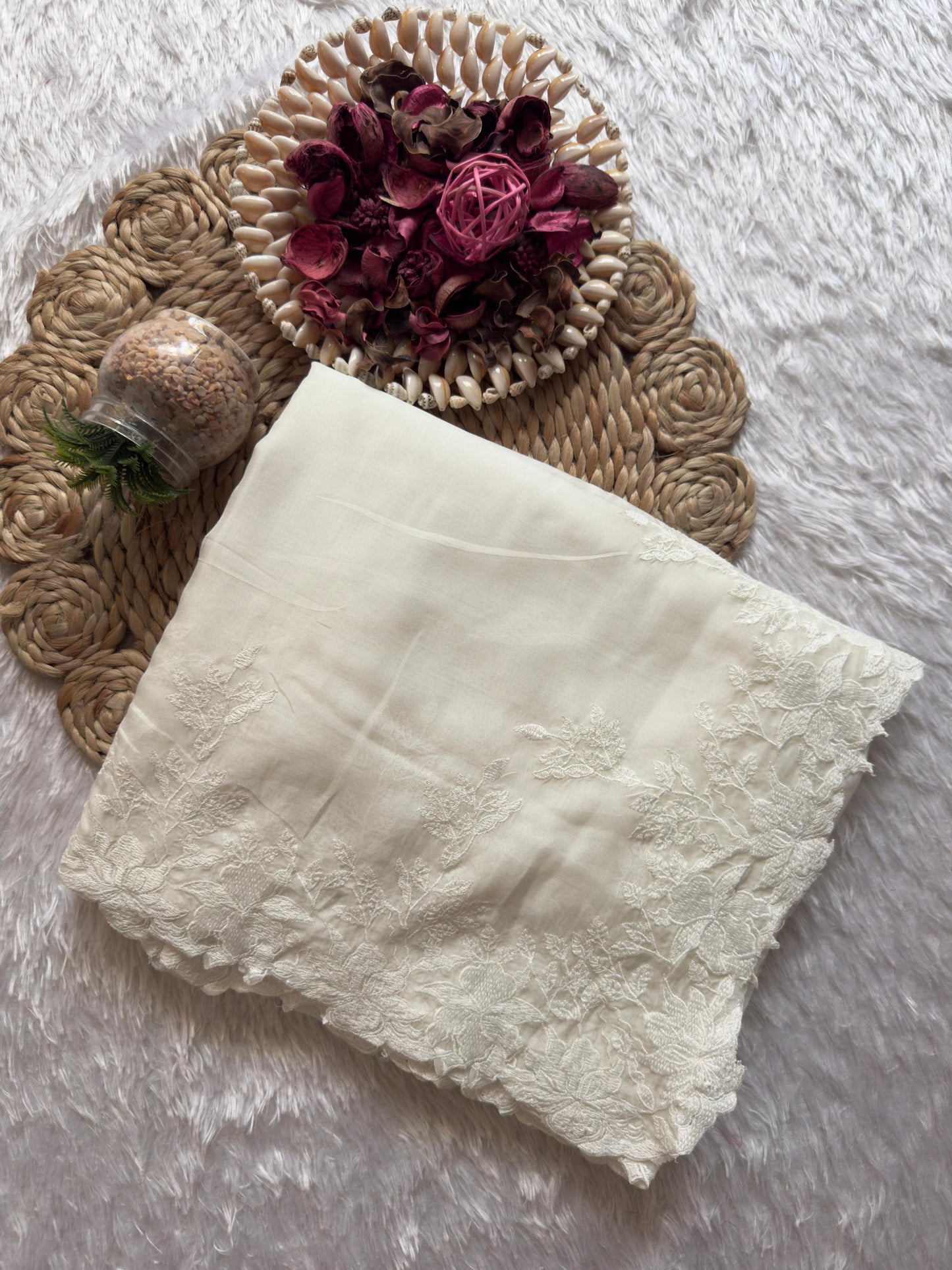 SOFT TEBBY SILK WITH MULTY THREAD WORK AND SCALP BORDER