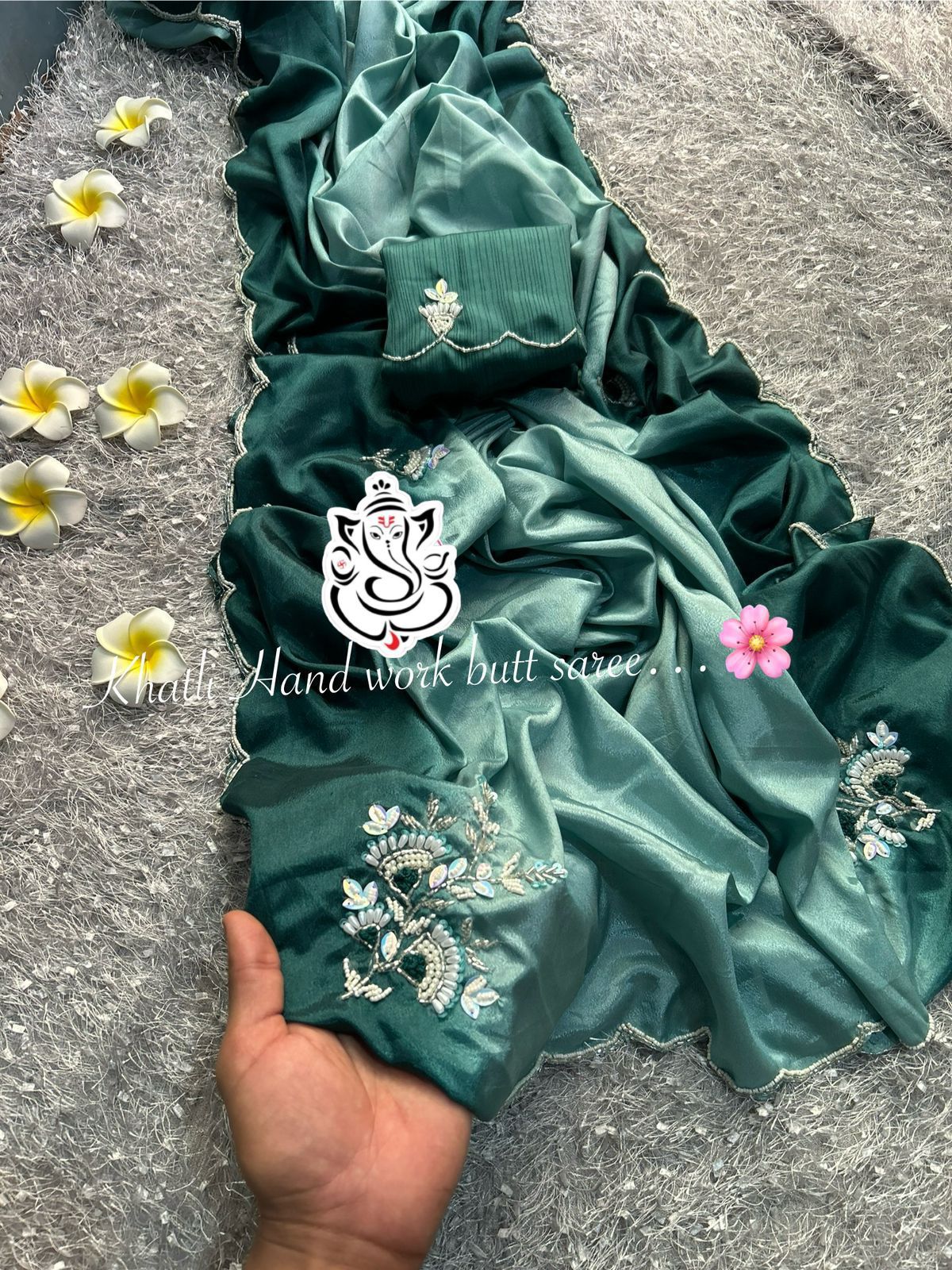 Beautiful Pending Colour Shade Wedding Wear Saree With  Khatli Hand Work Butta In Pallu nd Moti Cut Work
