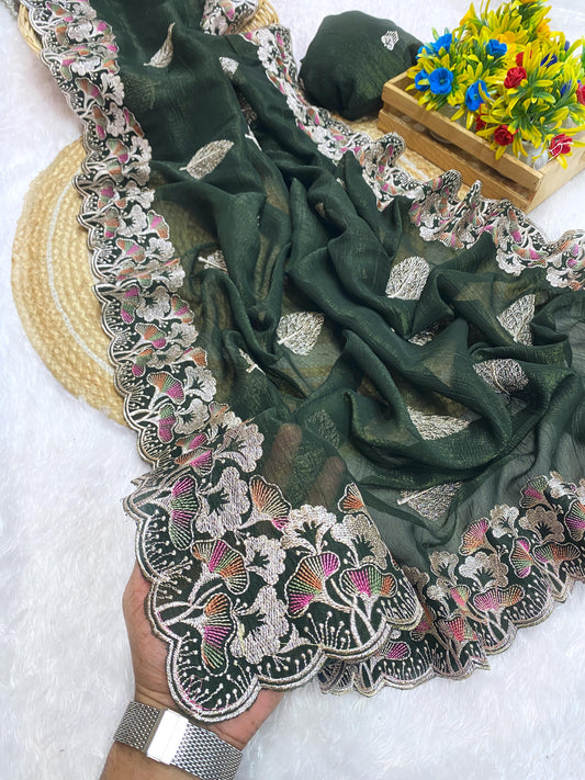 New Collection Of Beautiful Embroidery Saree