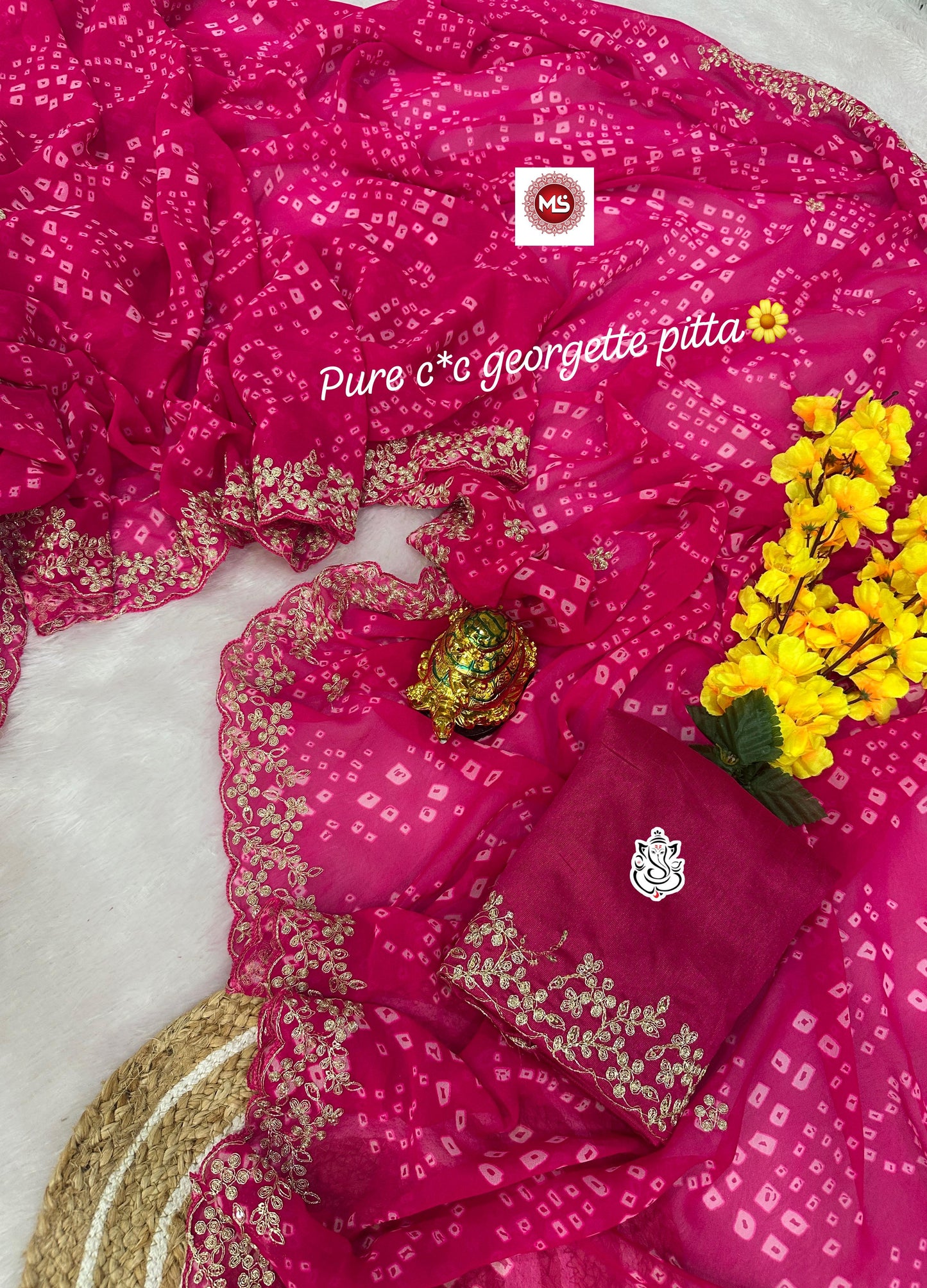 C By C  Special Bhandhini Pattern Sarees..