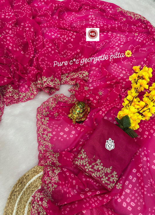 C By C  Special Bhandhini Pattern Sarees..
