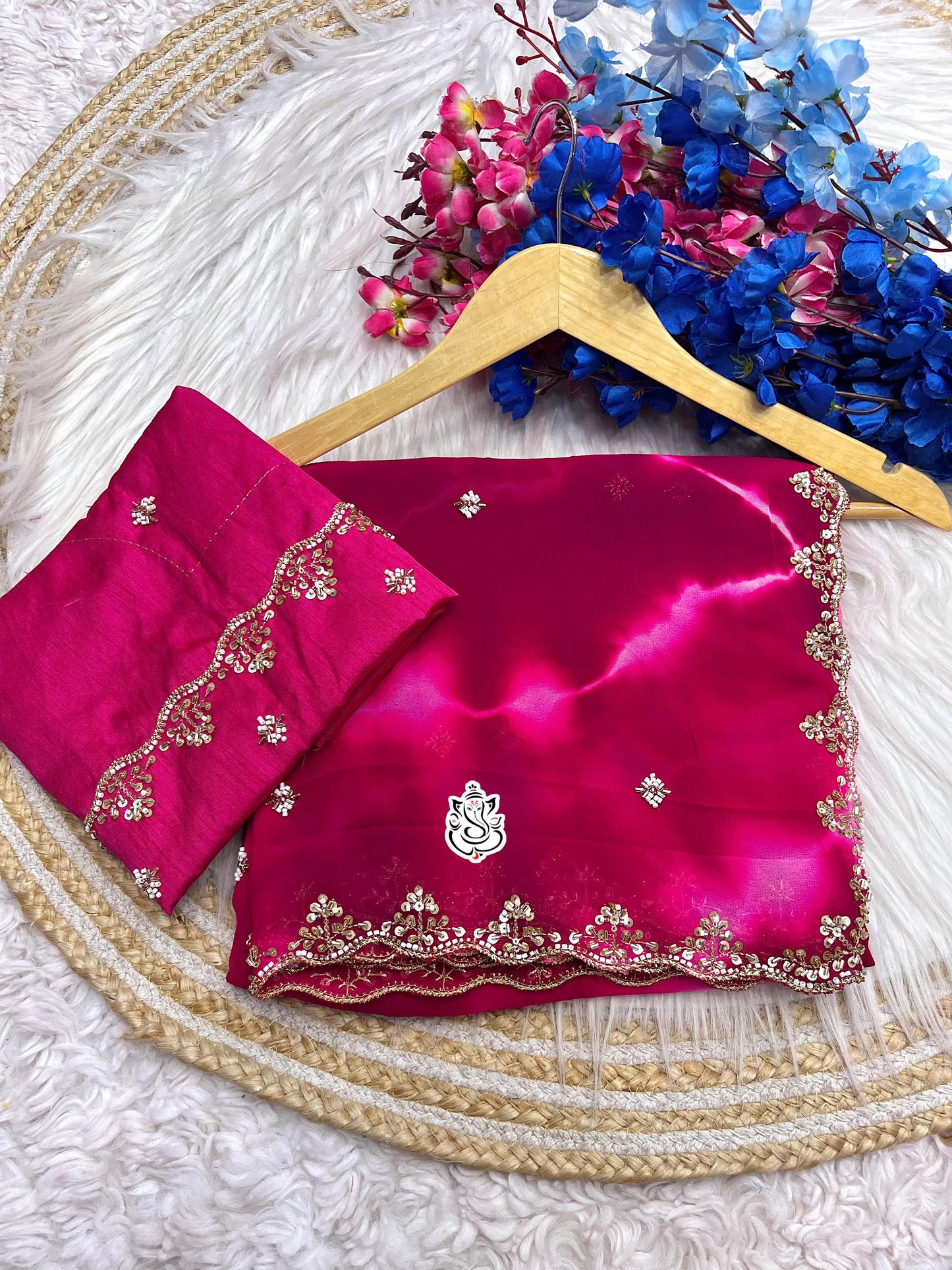 Soft c*c Prism Georgette Saree