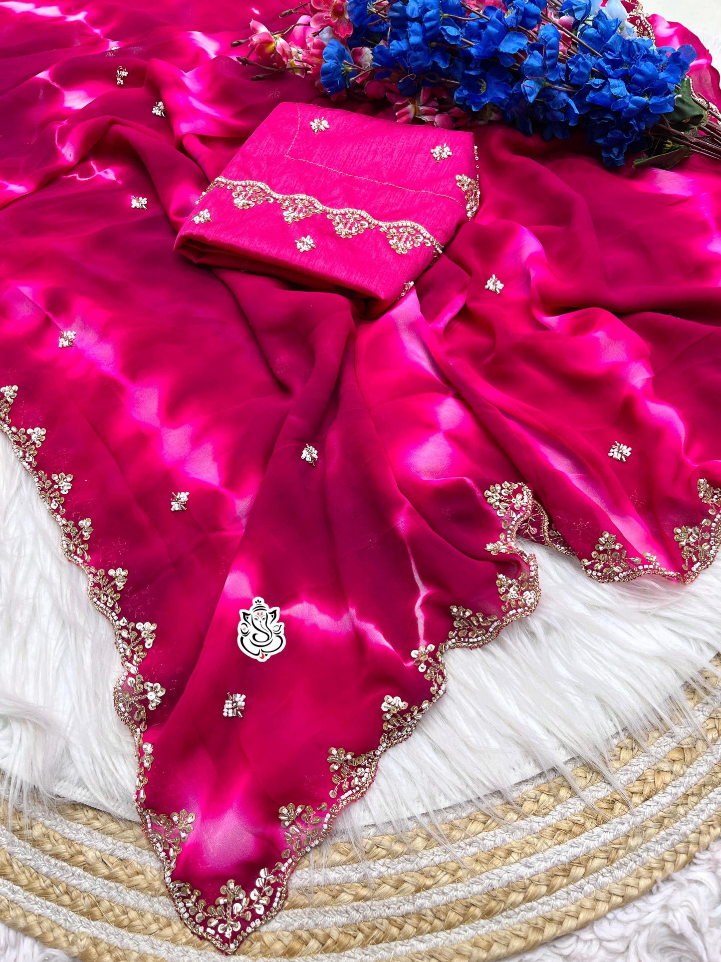 Soft c*c Prism Georgette Saree