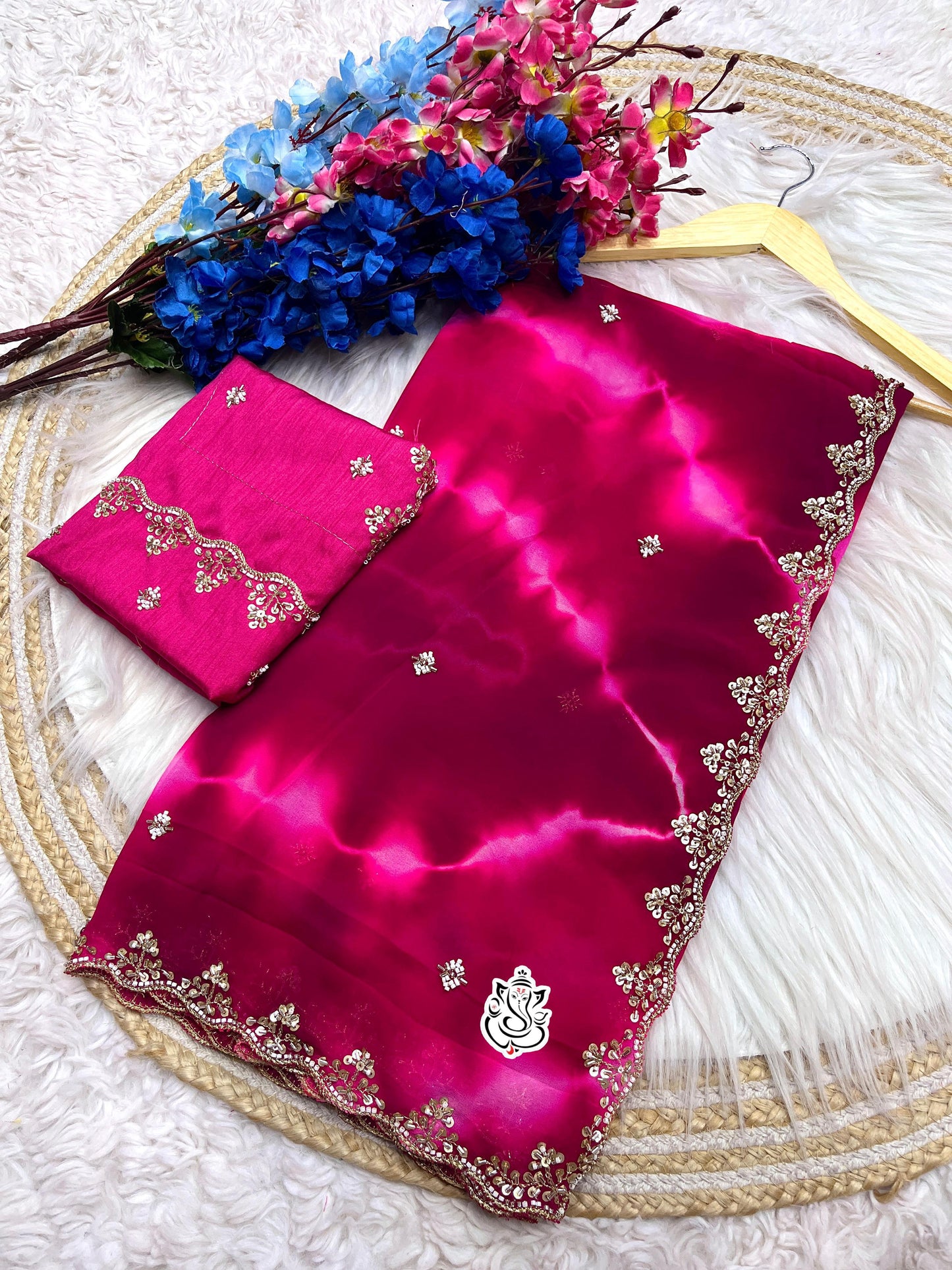 Soft c*c Prism Georgette Saree