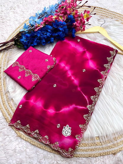 Soft c*c Prism Georgette Saree