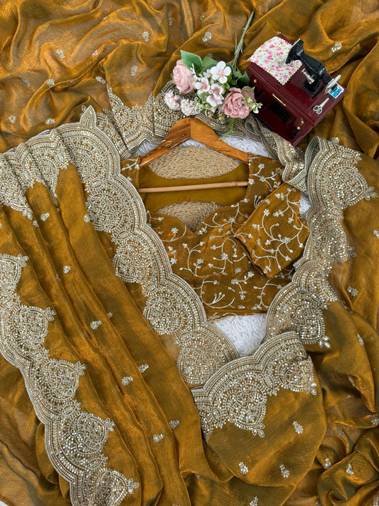 Fendi Chiffon  Fall In Love With This Stunning Saree In an Eye-Catching Shade