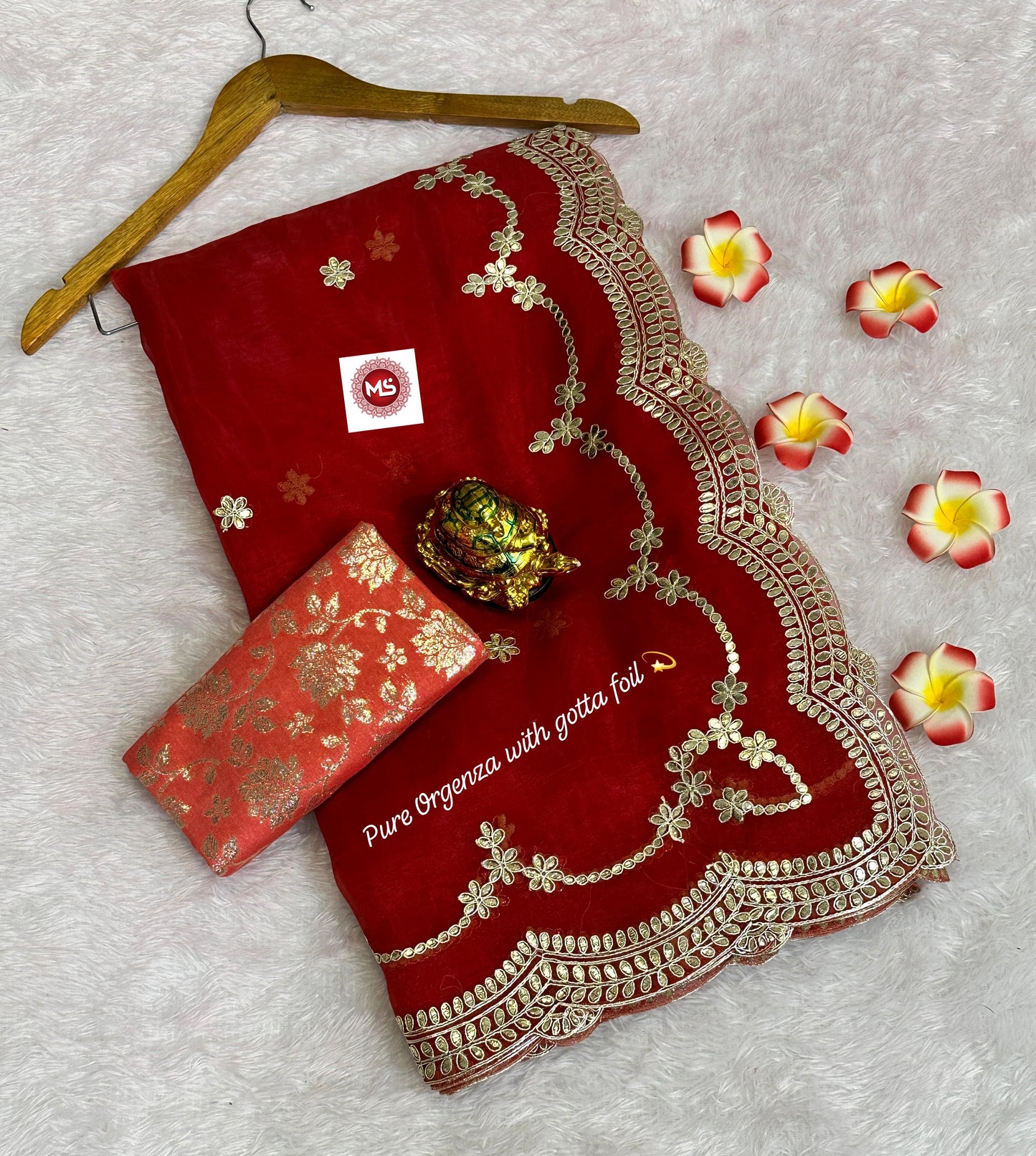Beautiful Net Organza Designer Saree With C*Pallu Foil Gota Work Border  & Butti All In Saree Or Elegant Cutwork Boder.