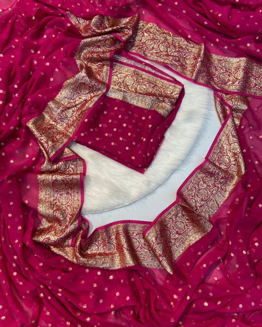 Georgette Saree With Running Blouse