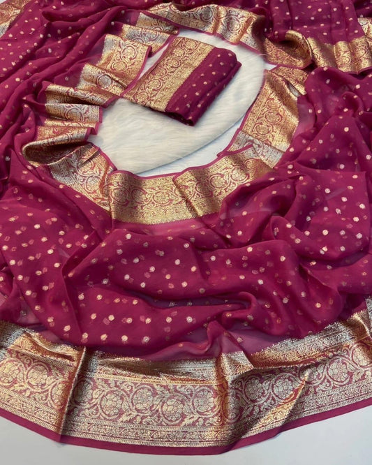 Georgette Saree With Running Blouse