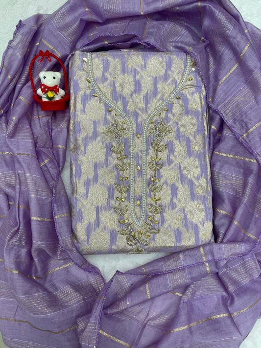 TOP CHANDERI JACQARD ORAGNGA DUPPATA INNER BOTTAM CRAP