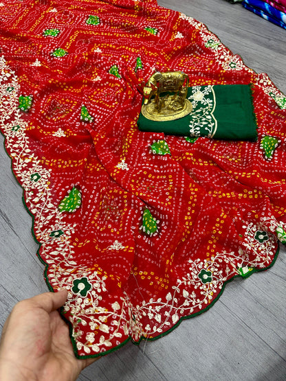 NEW TODAY SPECIAL CONCEPT IN PURE BANDHANI SAREE