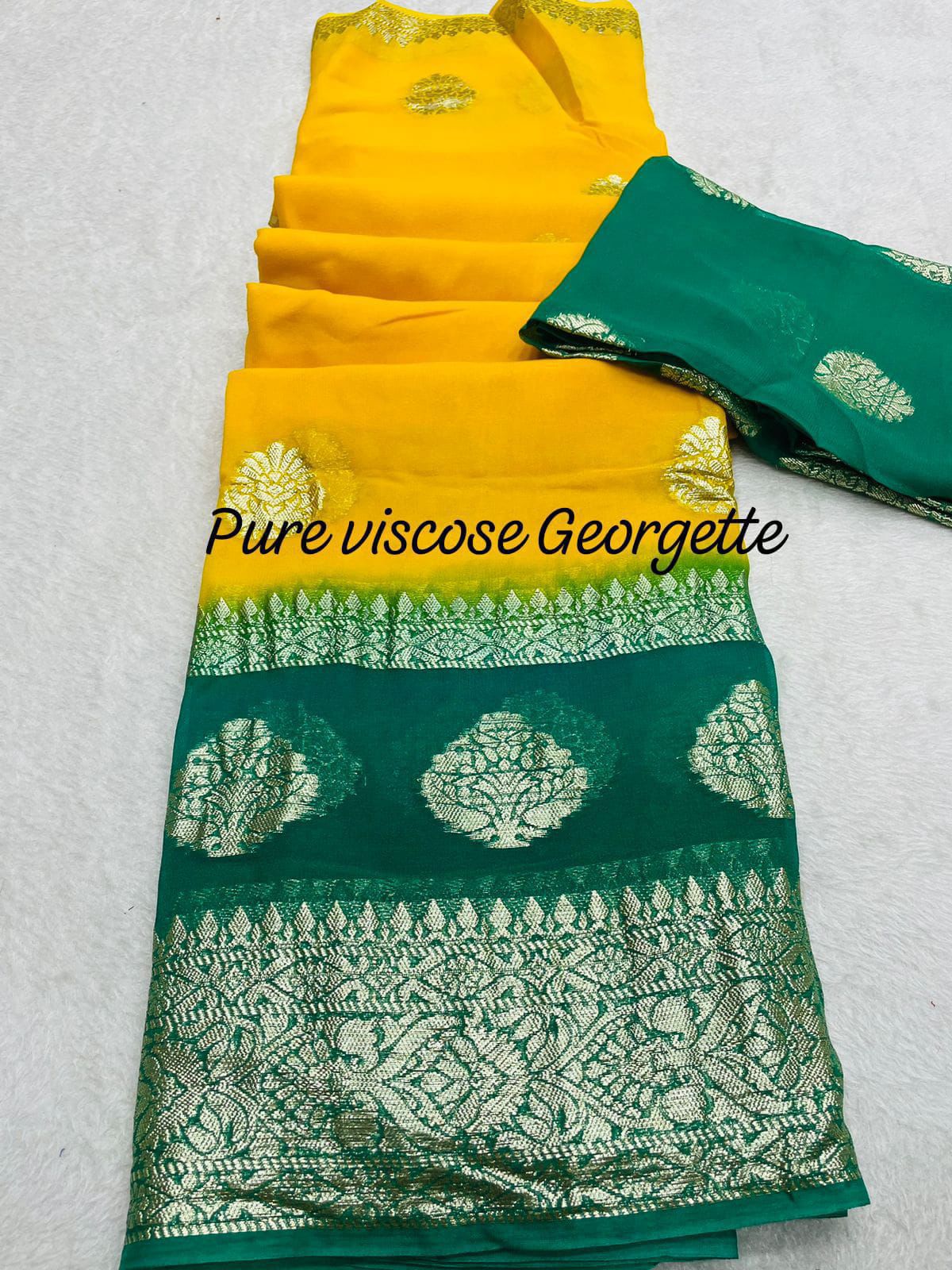 2DGeorgette Saree With Running Blouse