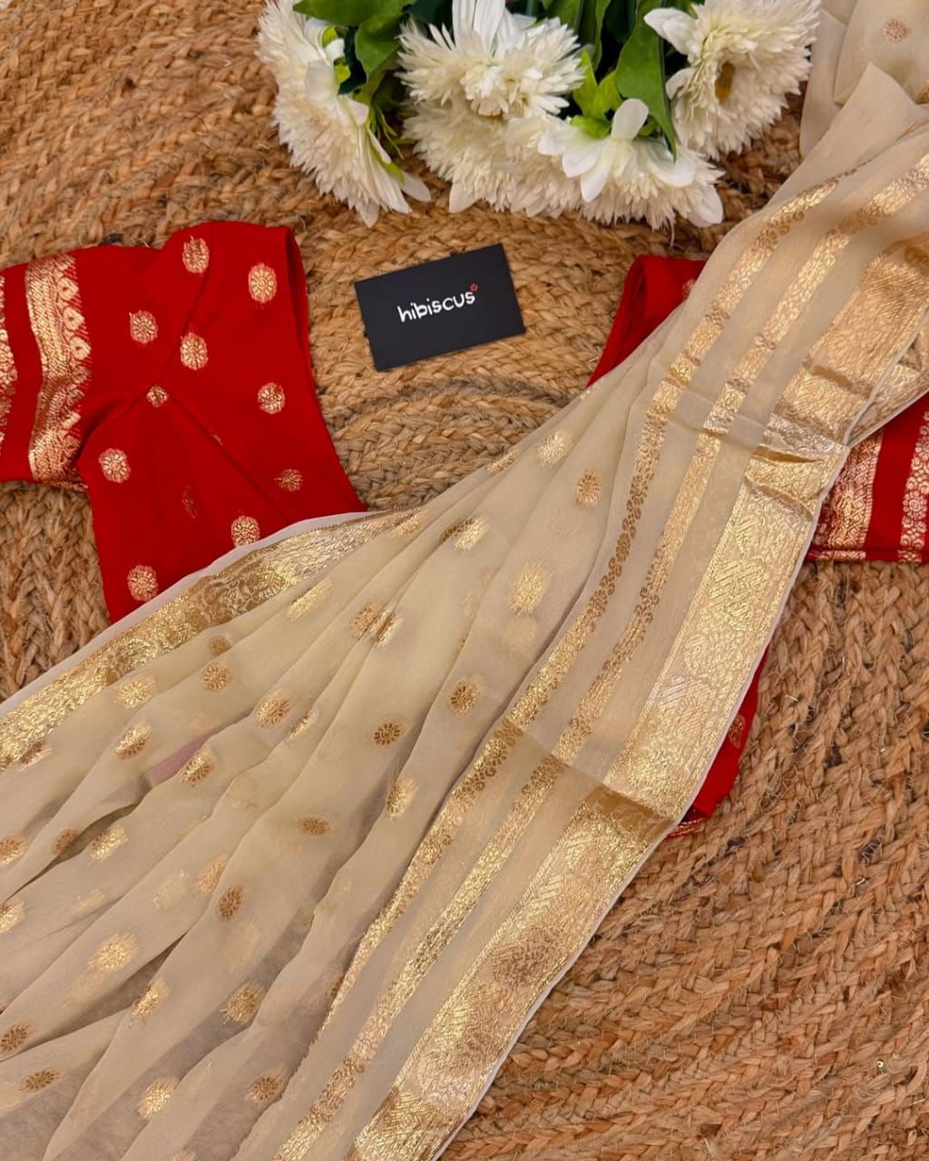 Viscose Georgette Saree With Running Contrast Blouse NICE COLOUR