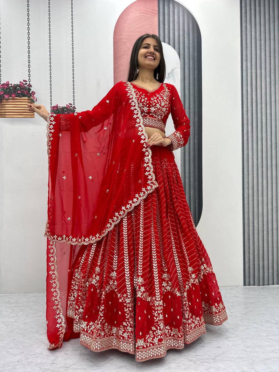 Launching New Designer Party Wear Top Plazzo & Dupatta Set