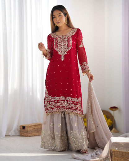 Presenting New Designer Collection Pure Heavy Faux Georgette With Embroidery Coding