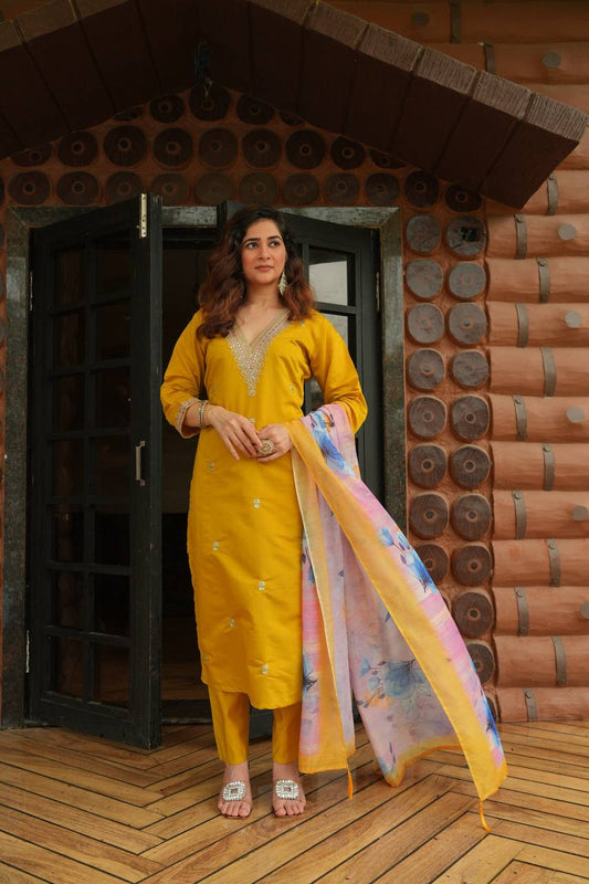 FULLY STITCHED ETHNIC SET  WITH DUPATTA