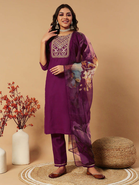 FULLY STITCHED ETHNIC SET  WITH DUPATTA SET