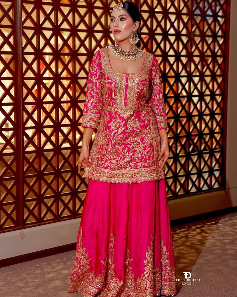 Designer Party Top Sharara & Dupatta Set