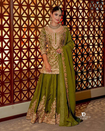 Designer Party Top Sharara & Dupatta Set