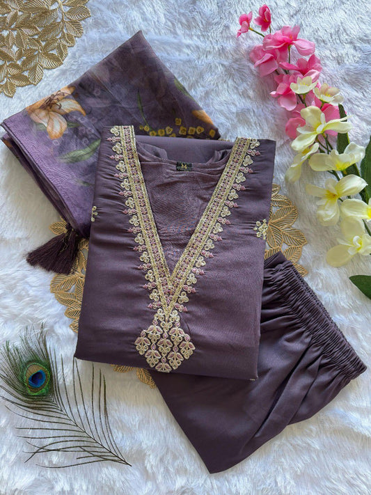 FULLY STITCHED ETHNIC SET  WITH DUPATTA  SET